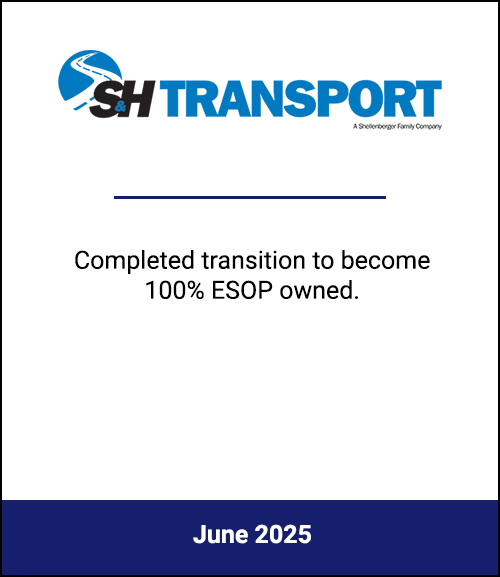 Respected Provider of Regional Freight and Dedicated Logistics Services Becomes 100% Employee-Owned